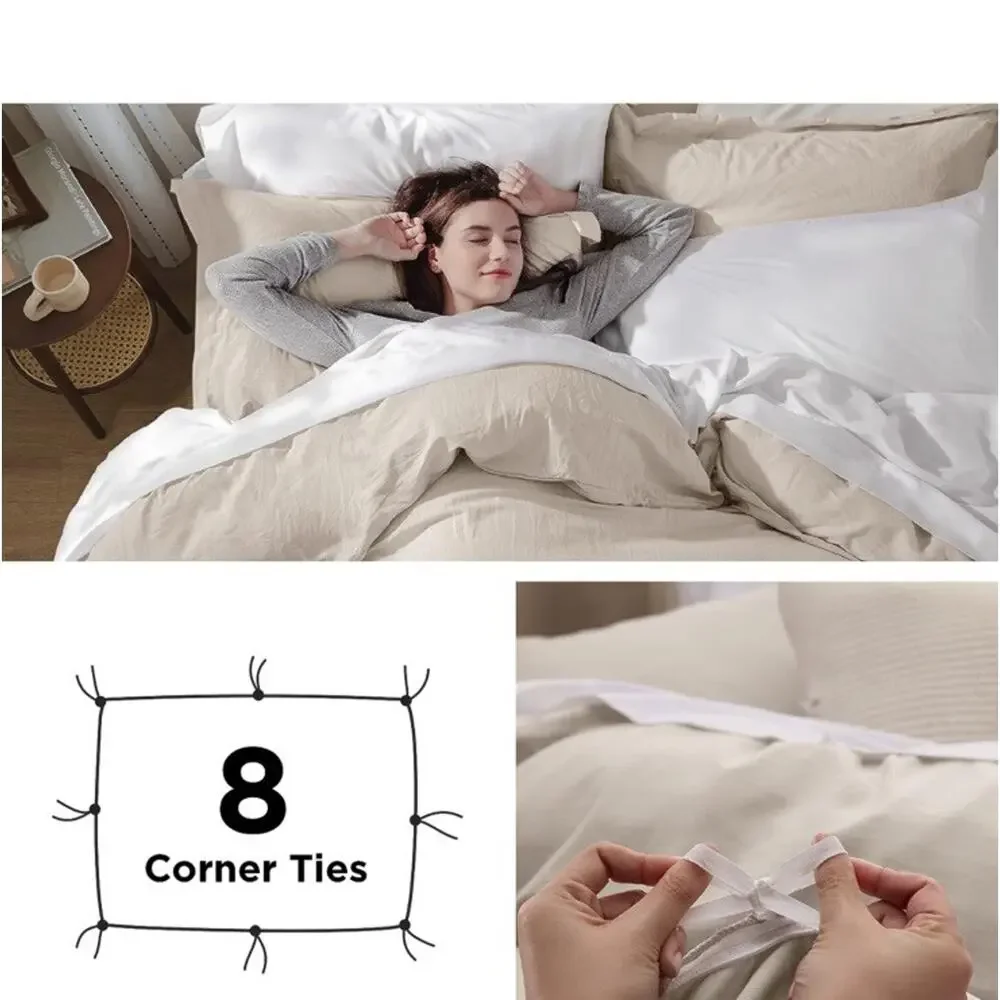 Bedsure Linen Duvet Cover King Size - Soft Brushed Microfiber Duvet Cover for 3